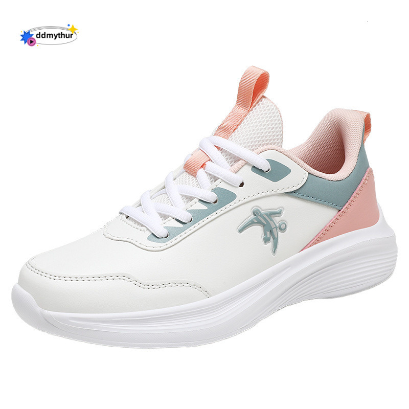 Jonidanlai Fashion Women's Autumn Waterproof Leather Sneakers Lightweight Soft Sole Non-Slip Casual Running Travel Shoes ddmythur