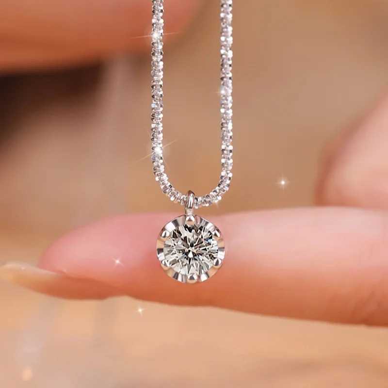 TEN CARATS s925 Sterling Silver VVS1 Moissanite Classic Crown Necklace for Women Gift GRA Certified Jewelry free delivery W250616