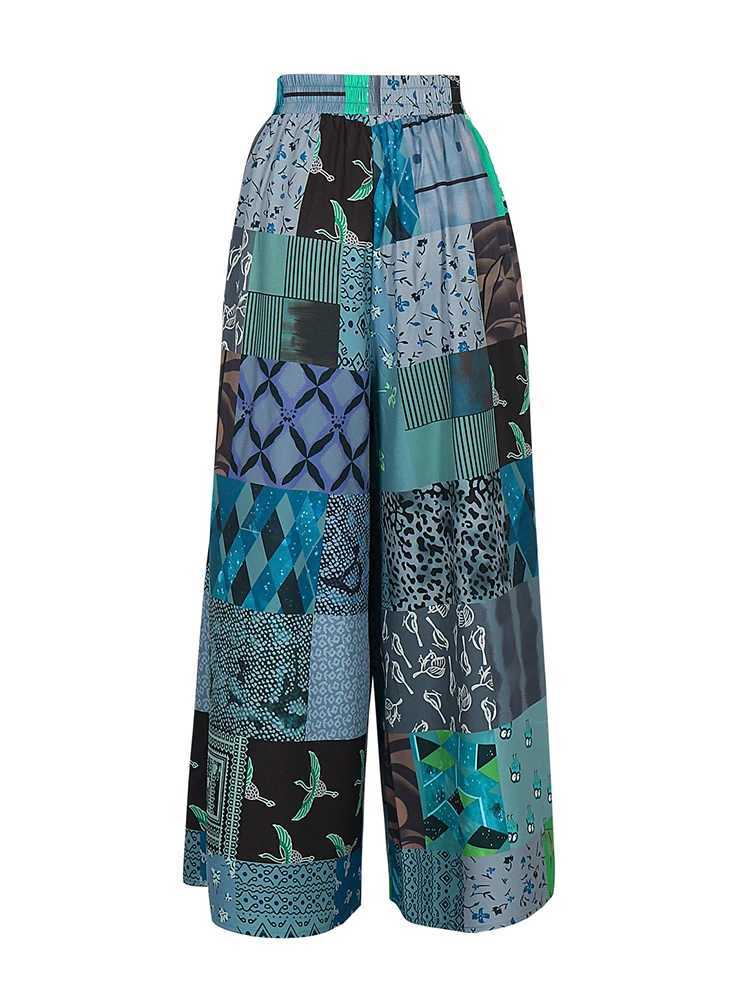 plus Size Boho Cotton Linen Pants for Women Summer Vintage Loose Wide Leg Trousers Streetwear Casual Elastic Waist Fe FashiXJ250616