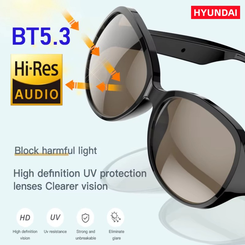HYUNDAI Smart Glasses Bluetooth 5.4 Headphones touch hands-free calling stereo music headphones For Outdoor Sport F07