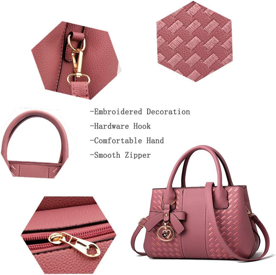 Purses and Handbags for Women Fashion Ladies PU Leather Top Handle Satchel Shoulder Tote Bags