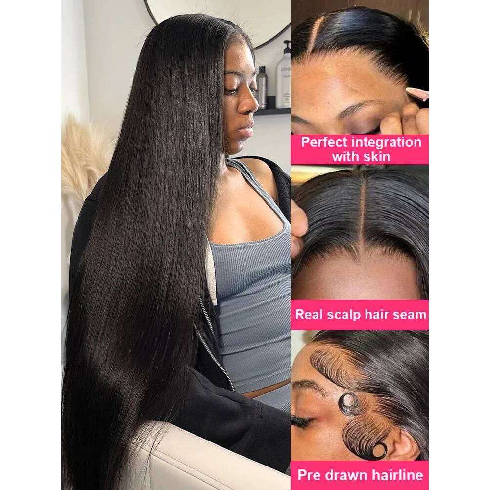 Sophianna 30 40 Inch 13x4 13x6 HD Transparent Bone Straight Lace Front 250 Density Brazilian Human Hair Wigs For Women