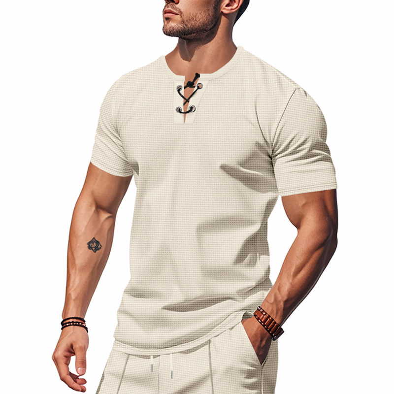 Summer men polos loose waffle breathable simple luxury casual short sleeved collar t shirts fashion designer t shirt clothes Apparel Tops tees mens ts
