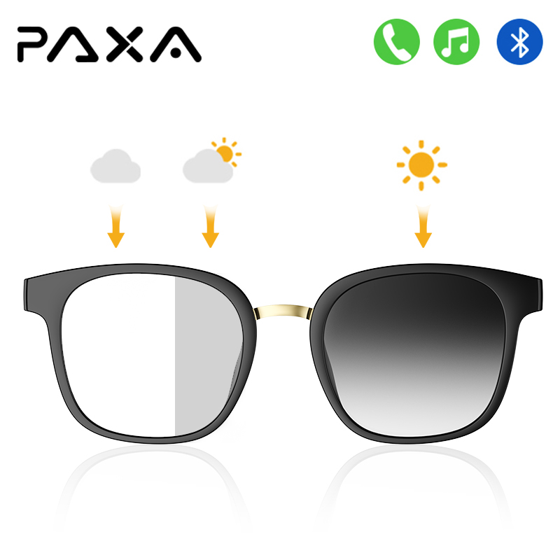 PAXA Smart Technology Bluetooth Glasses Headphones Men and Women Anti-Blue Light Color Changing Sunglasses S7PRO