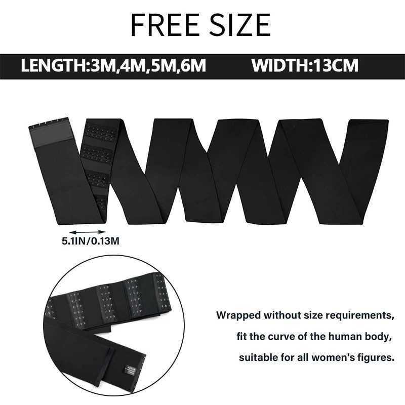Snatched Bandage Wrap with Hook Firm Closure Loop Slimming Belt Long Torse Tape Waist Trainer Sauna Workout Girdle Sheath Corset W250616