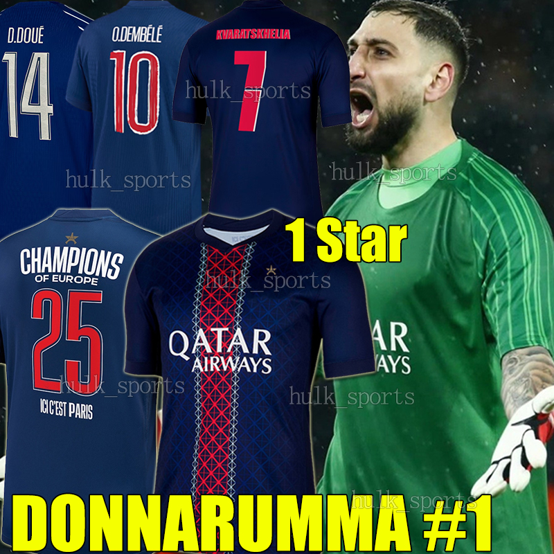 4XL Paris 4th O.DEMBELE Soccer Jerseys 24/25 goalkeeper D.DOUE BARCOLA KVARATSKHELIA JOAO NEVES VITINHA MARQUINHO HAKIMI DONNARUMMA men kids kit socks football shirt