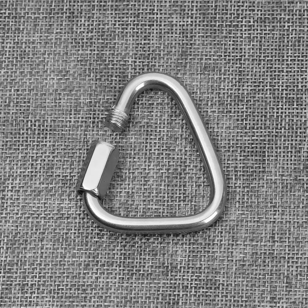 Stainless Steel Triangle Carabiner Outdoor Camping Hiking Keychain Snap Clip Hook Kettle Buckle Chain Screw Lock 250611