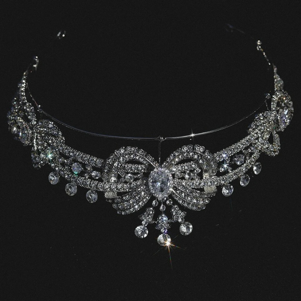 Rhinestones Crystal Tiaras and Crowns Women Headband For Brides Princess Queen Headpiece Wedding Accessories Bridal Hair Jewelry 250610