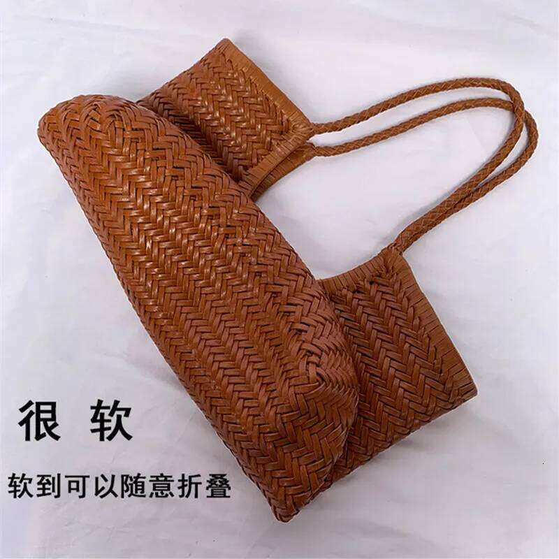 Designer Bag French Holiday Style Handmade Cowhide Weaving Casual Shopping Bag Vintage Big Tote Purse Cowhide Cross Hand Bags Lady