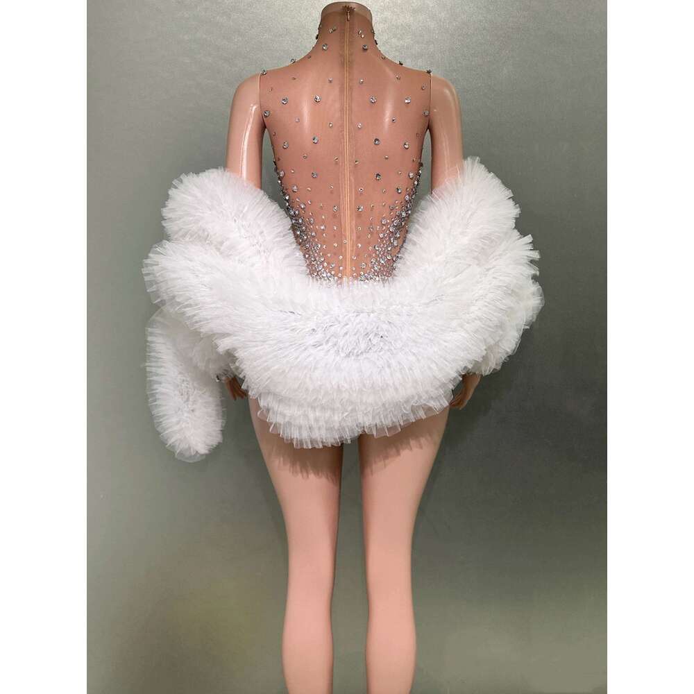 Dias Sexy See Through Sleeveless Sheath Bodysuit Evening Party Performance Costume Nightclub Singer Dancer Stage Wear