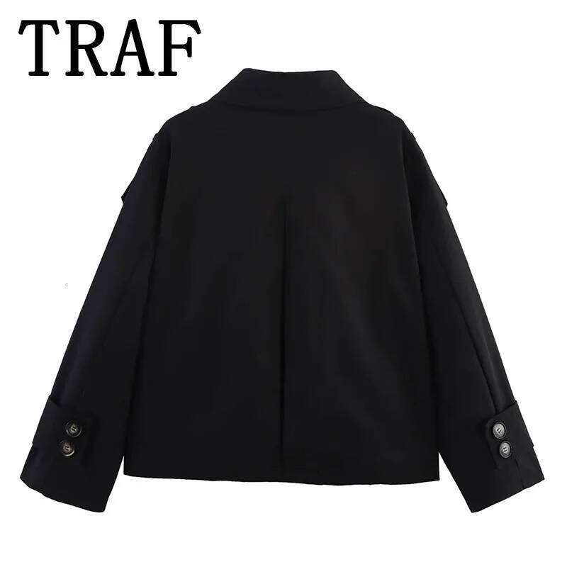 TRAF Women Jacket 2025 Women's Two Tone Short Coat Fashion Windbreaker Style Casual Jackets Streetwear New In Outerwears