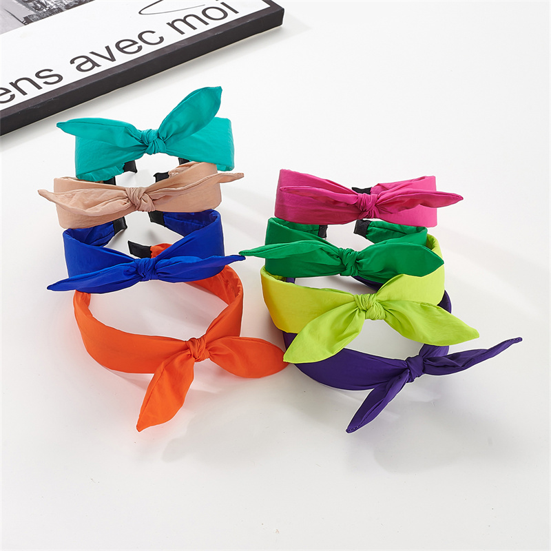 Colourful dopamine bow hair band candy colour wide side hair card net red temperament hair band hair accessories