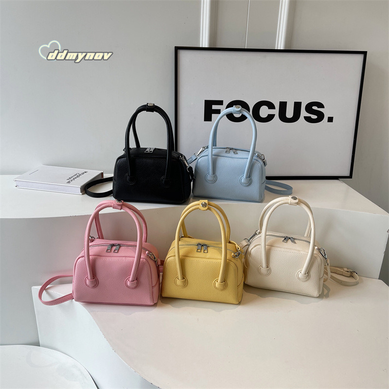 Niche Design Korean Style Lychee Pattern Handbag for Women 2025 Spring New Fashion Versatile Shoulder Crossbody Bag ddmynov