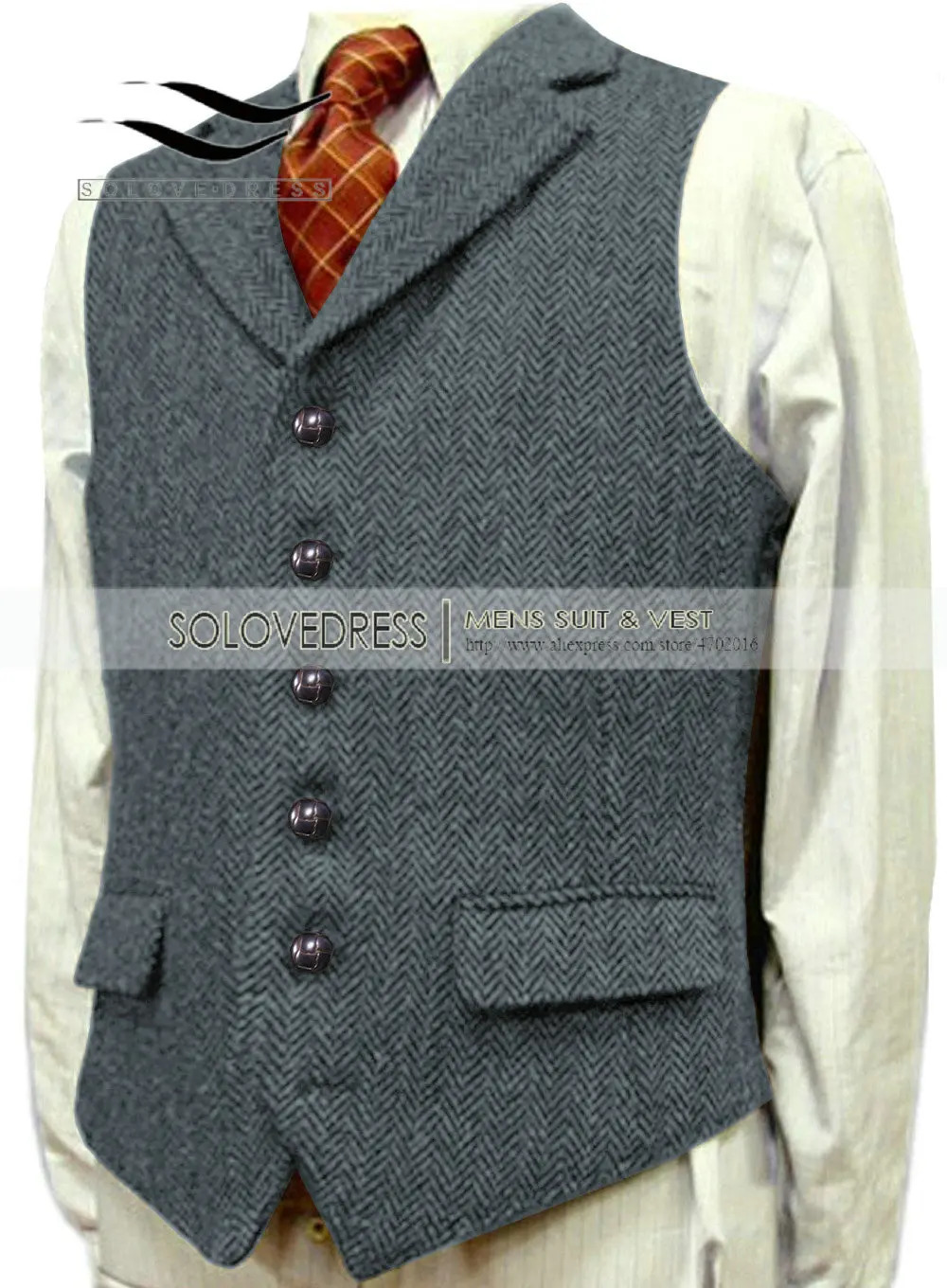 Mens Wool Tweed Slim Fit Leisure Cotton Burgundy Vest Gentleman Herringbone Business Brown Waistcoat Blazer For Wedding Groom 250614