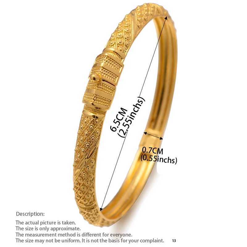 24K 1Pieces/Lot Wholesale Ethiopian Gold Color Bangles For Women Factory Price The Style of African Middle East Dubai Jewelry Z250616