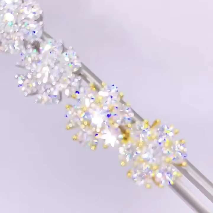 De Flower Design Hip Hop Screw Back Moissanite Stud Earrings Women Men Hip Hop Flower 925 Silver D Color Moissanite Stud Earring