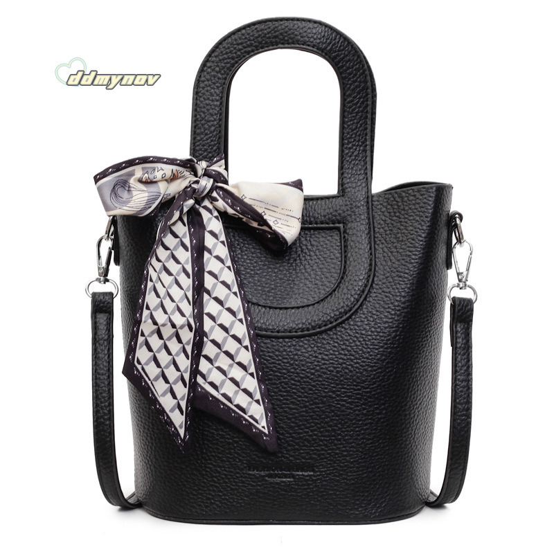Summer Trendy Fashion Versatile Handheld Bucket for Women 2025 New Korean Style Simple Lychee Texture Shoulder Crossbody Bag ddmynov ddmynov ddmynov