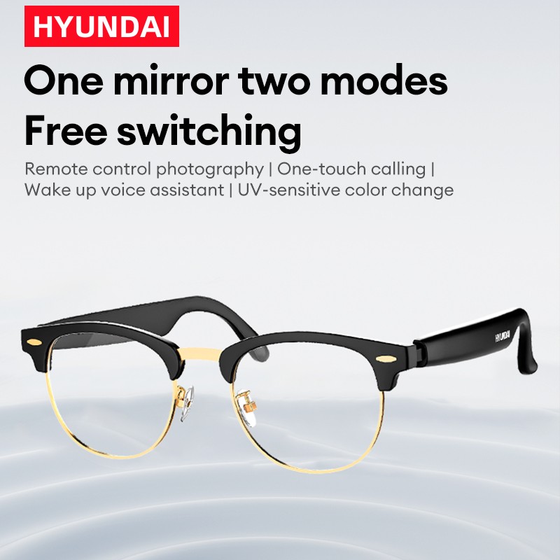 HYUNDAI Bluetooth smart glasses with automatic adjustment wireless Bluetooth earphones anti blue light sunglasses waterproof UF-C8 Ultra