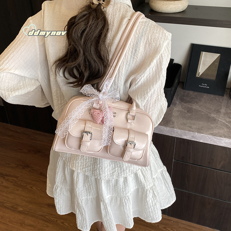 Korean Style Urban Simple Casual Underarm for Women 2025 Spring New Fashion Sweet Bowknot Shoulder Bag Trendy ddmynov ddmynov