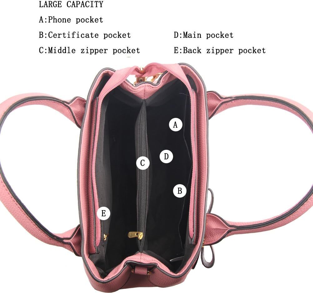 Purses and Handbags for Women Fashion Ladies PU Leather Top Handle Satchel Shoulder Tote Bags