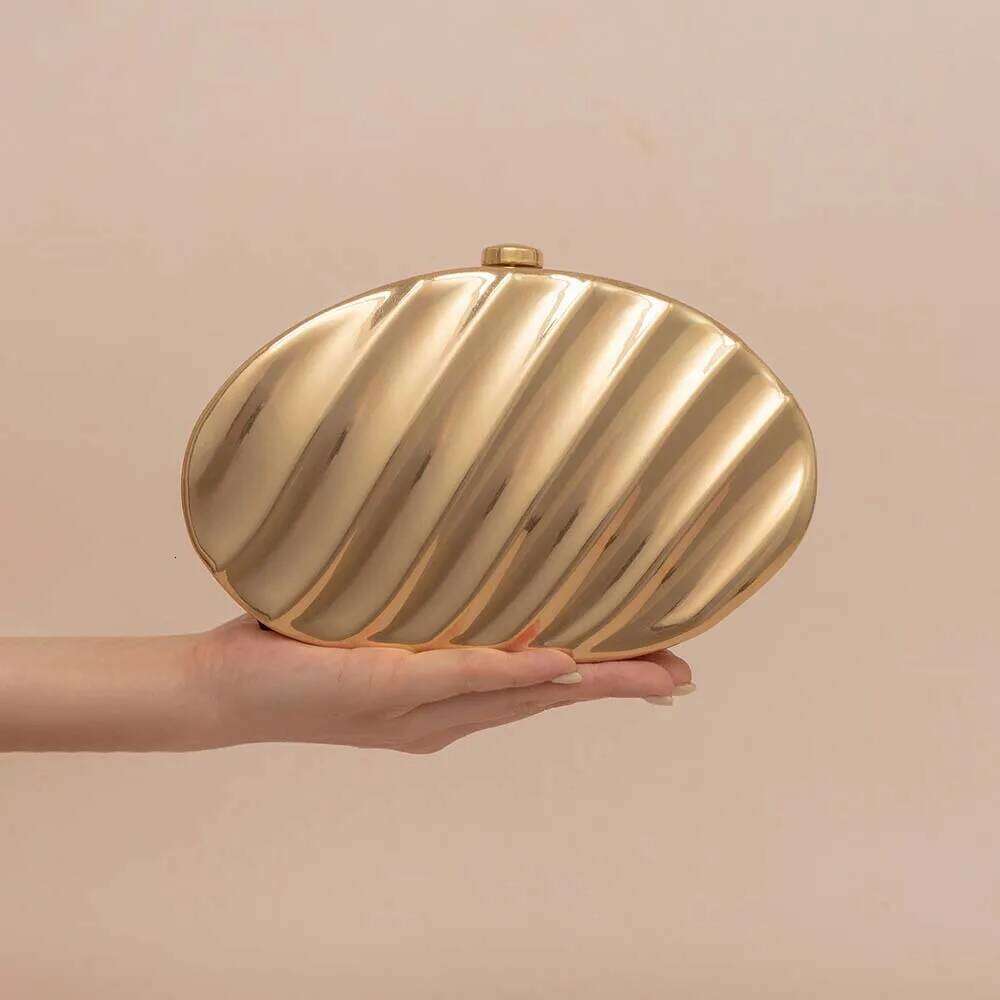 2025 Women Gold Egg Cute Acrylic Evening Clutch Bag With Strap For Wedding Party Small Purses Designer Handbags Chic