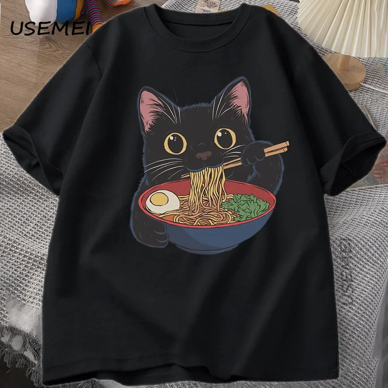 Tshirt Japanese Style Cat Lover T-Shirt Kawaii Cartoon Cotton Short Sleeve T Shirts Mens Clothes Tee Shirt Tops