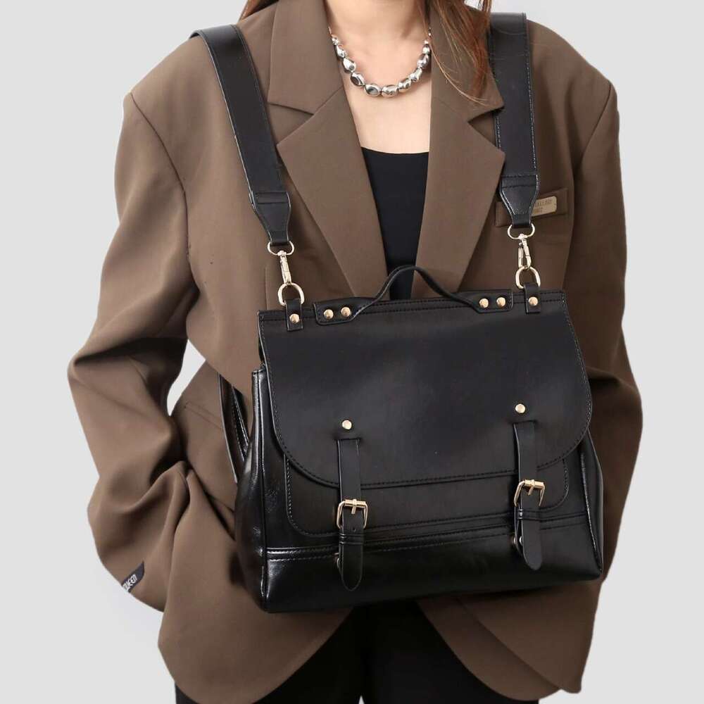 Free shipping designer bag Luxury Spring Oil Wax Leather Cambridge British College Style High end PU Messenger Commuter Large Capacity Backpack Handba