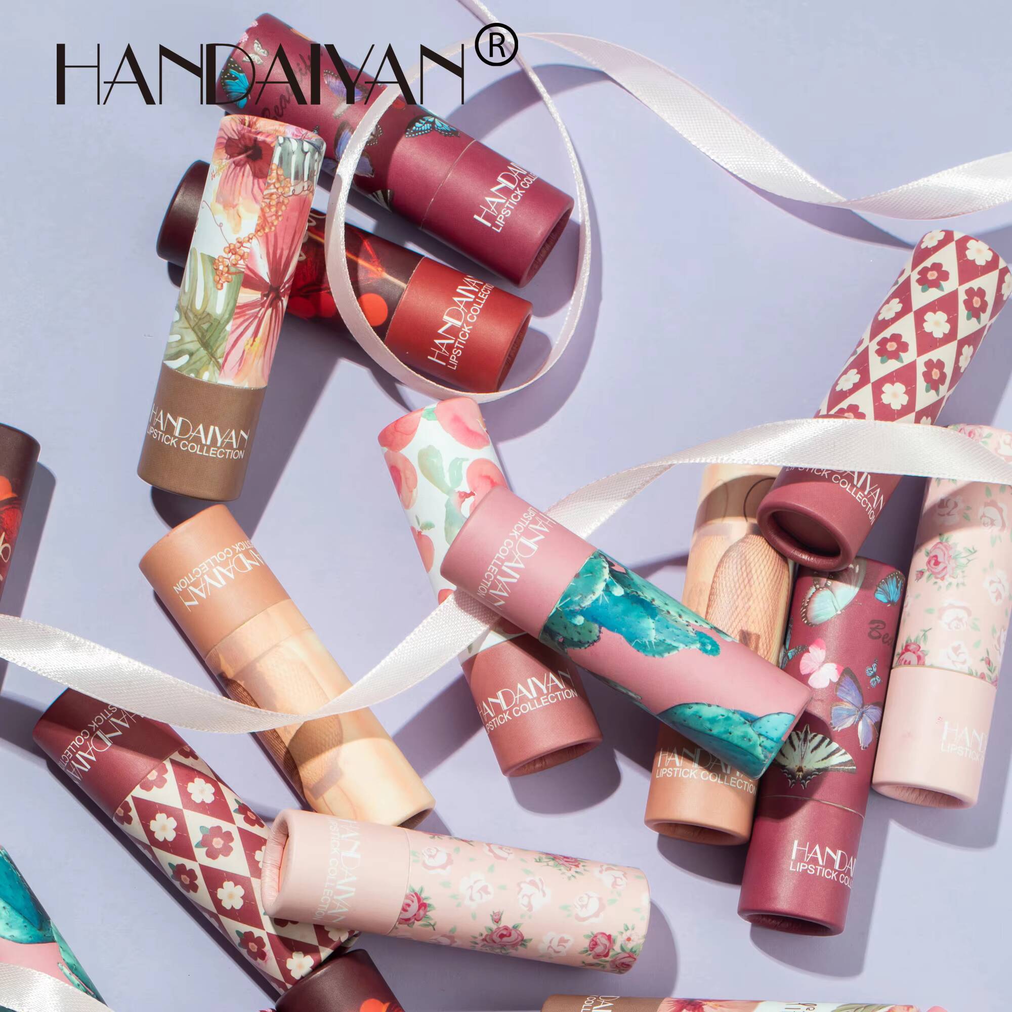 Velvet Lipstick in Eco-Friendly Paper Tube Moisturizing & Hydrating Formula | Long-Lasting, Soft Matte Finish happy