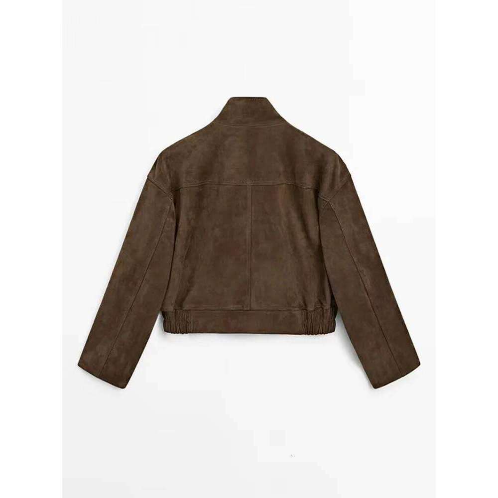 Causal Women Long Sleeves Zipper Coat Vintage Stand Collar Solid Elastic Waist Pockets Baggy Jacket Spring Autumn Lady Outwear