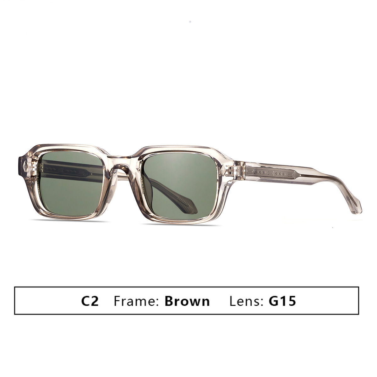 Frame Fashion Square Acetate Pin High-end UV Protection Sunglasses