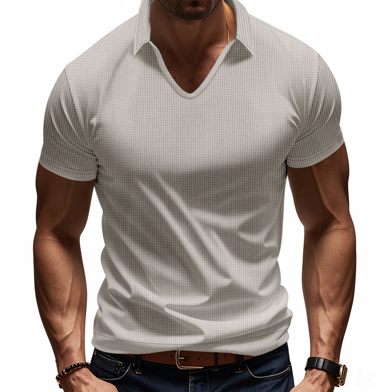 designer T-shirt Men's Polos Men's ClothingTees t shirts Heavyweight simple and casual V-neck design loose and trendy POLO shirt with short 
