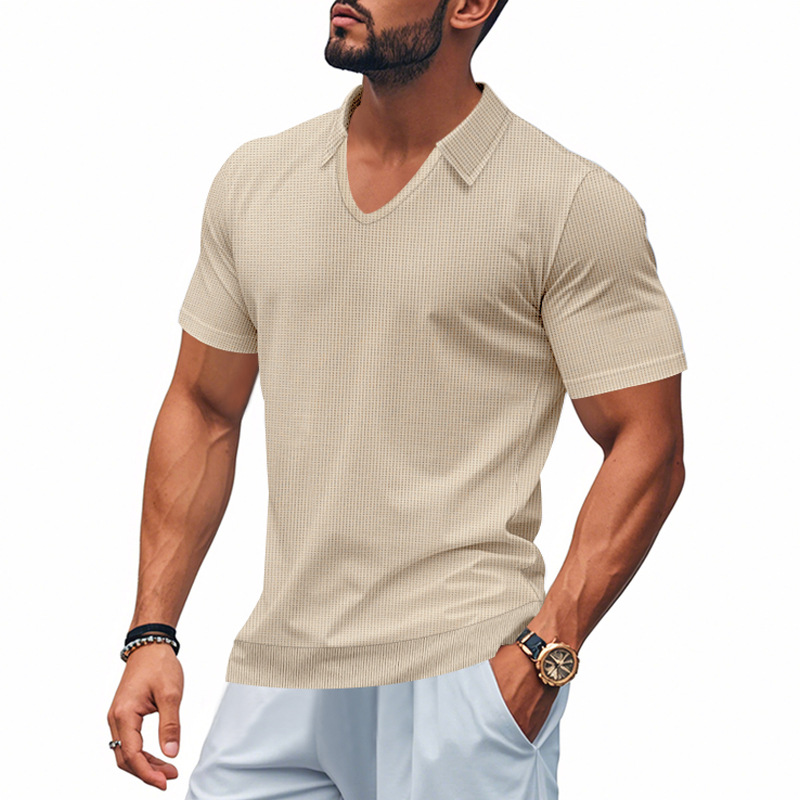 designer T-shirt Men's Polos Men's ClothingTees t shirts Heavyweight simple and casual V-neck design loose and trendy POLO shirt with short 