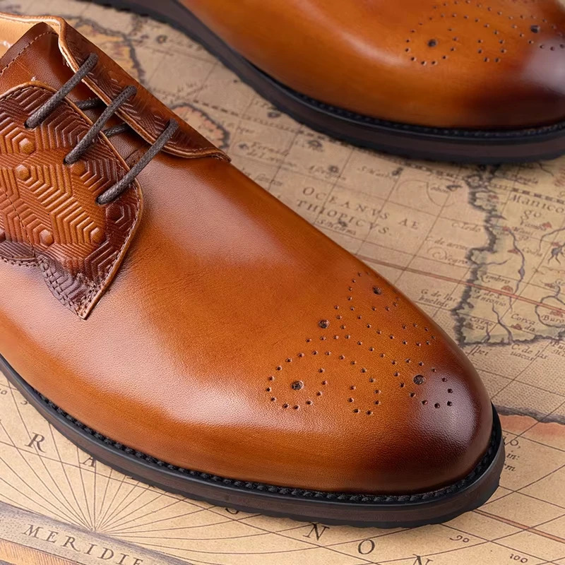 Derby Office Shoes for Men High Quality Casual Mens Business Genuine Leather Party Comfort Oxford 250612