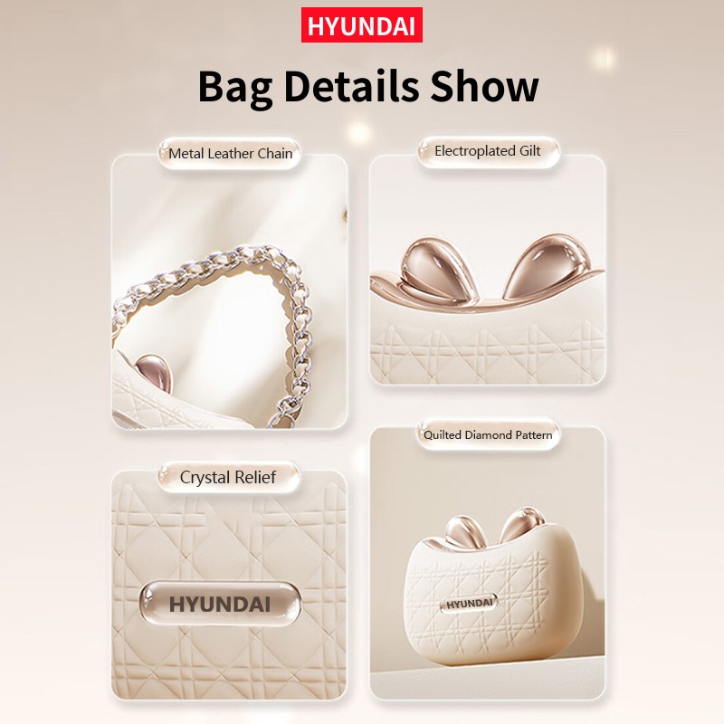 HYUNDAI Luxury Fragrance Bag Bluetooth Earphones Small Sachet Open Headphones pro max designer Style HIFI High Sound Earbuds Light For Gift YX46