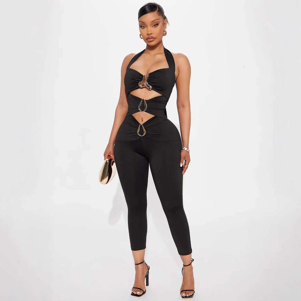 Summer New Fashion Sexy Slim Fit Solid Color Jumpsuit For Women B5