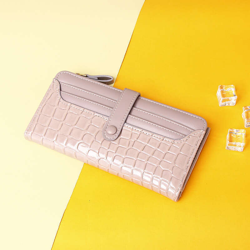 New Luxury High-End Crocodile Pattern Long Women's Buckle Wallet Multi-Card Slot Card Holder Clutch