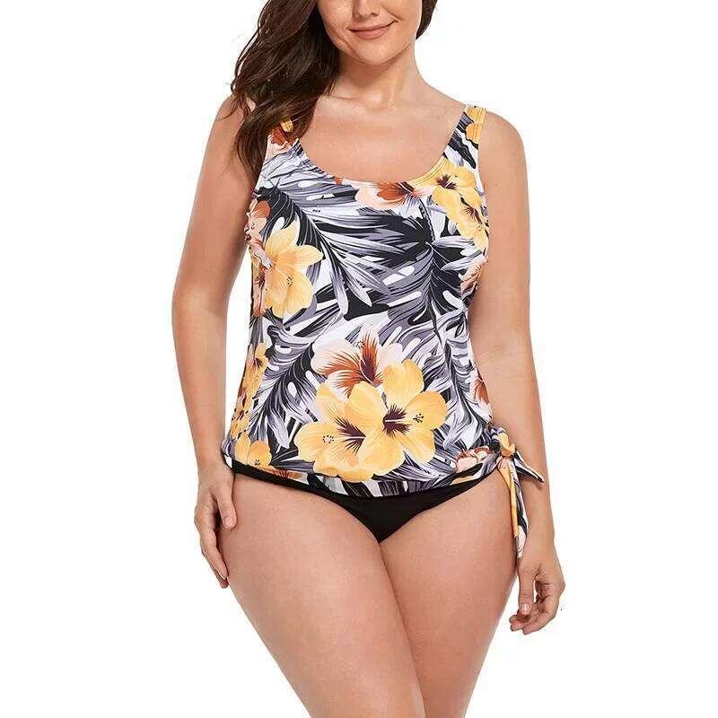 Fashionable Large Size Bikini Casual Print Sexy Women's Separate Swimsuit Cross-Border Leisure Backless Ladies Swimwear