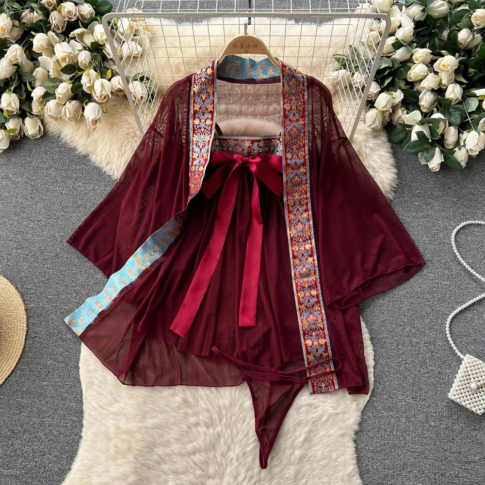 Vintage Sexy Womens Bodycon Strapless Camouflage Dress with Butterfly Chiffon Cardigan 3 Pieces Set 250609