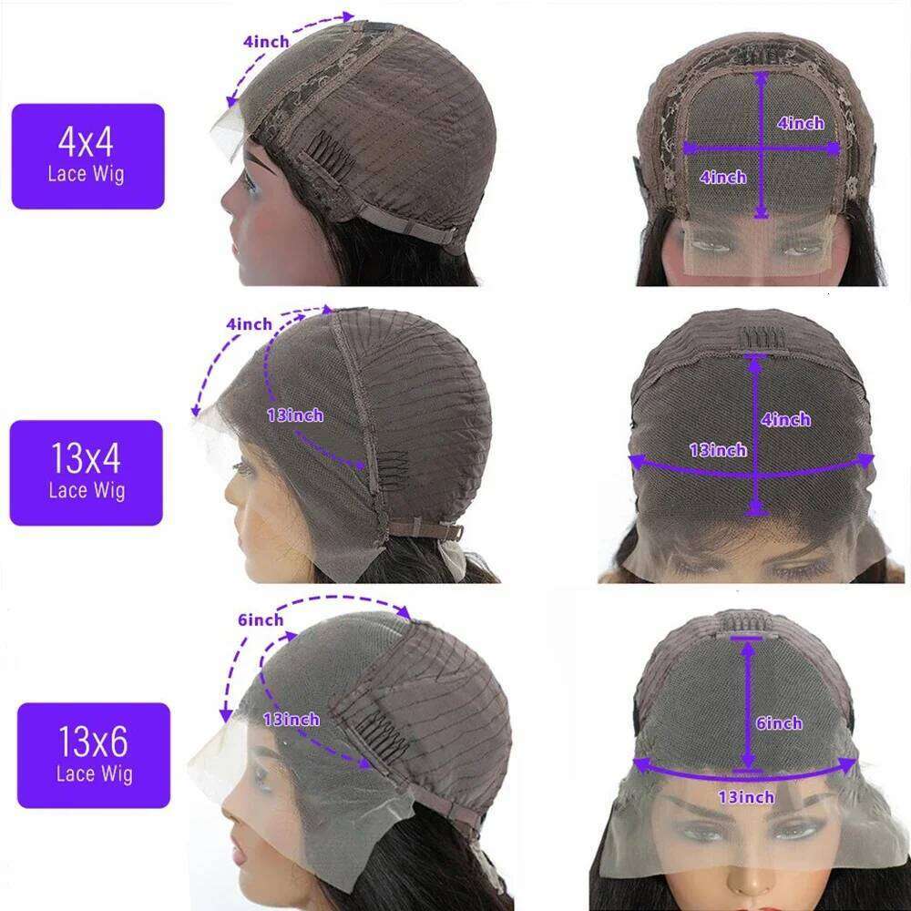 Glueless Body Wave Human Hair Brazilian 13x4 13x6 HD Transparent Front Wig Pre Plucked 4x4 Lace Closure Wigs For Women