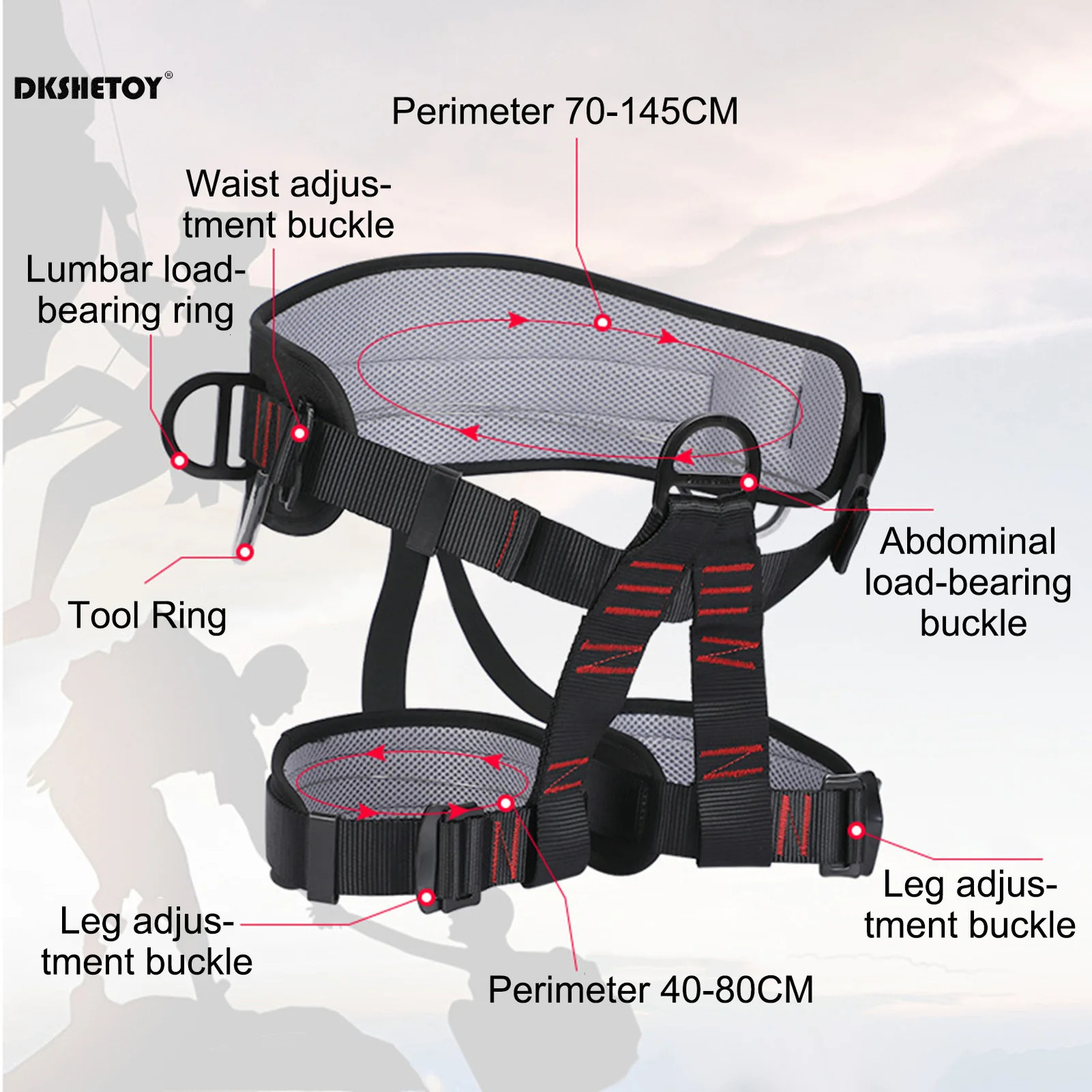 Professional safety belt harness Aerial Work Safety Harness Lanyard on Back half seat Highaltitude Rock Climbing Construction 250611
