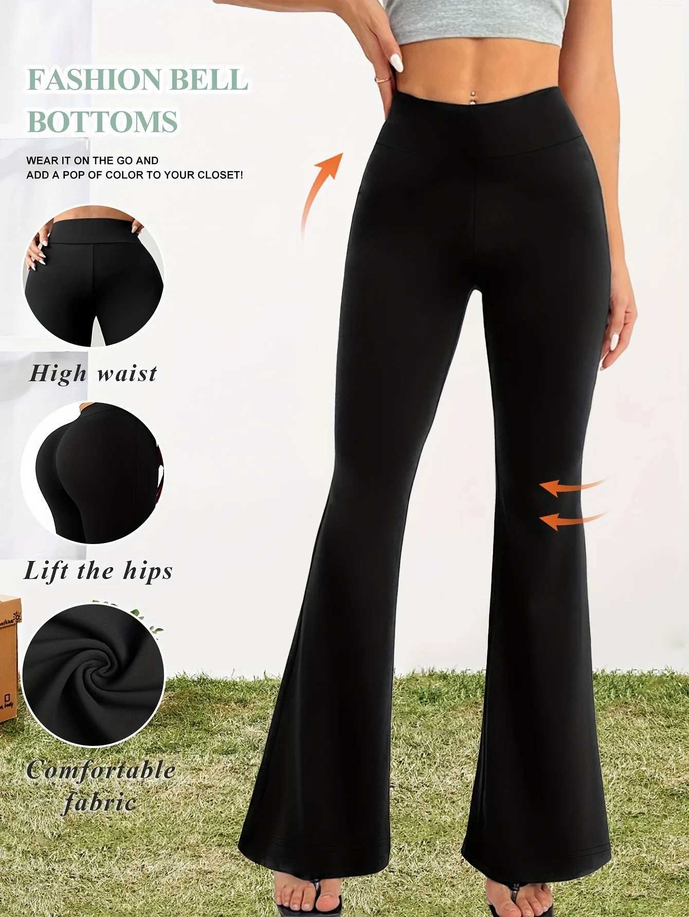 Womens Kick Flare High Waist Legging Tummy Control Bootcut Workout High Waist Bell Bottom PantsAthleisure 4-Way-StretchXJ250616