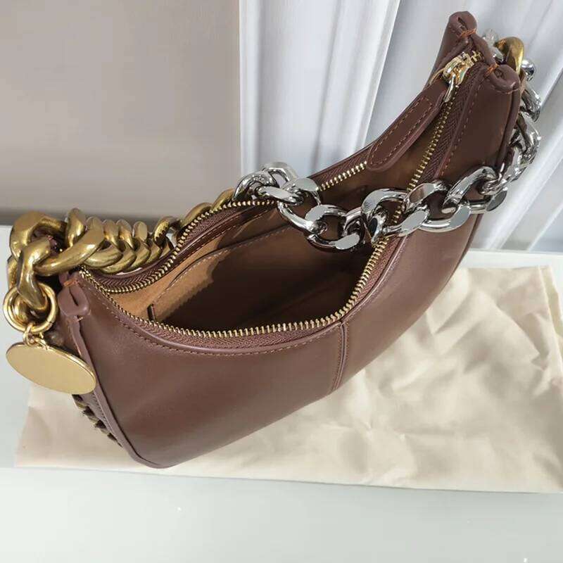 2025 New Moon Fashion Single Shoulder Handbag Personalized Women Zipper Opening Large Chain Crossbody Bag Wallet