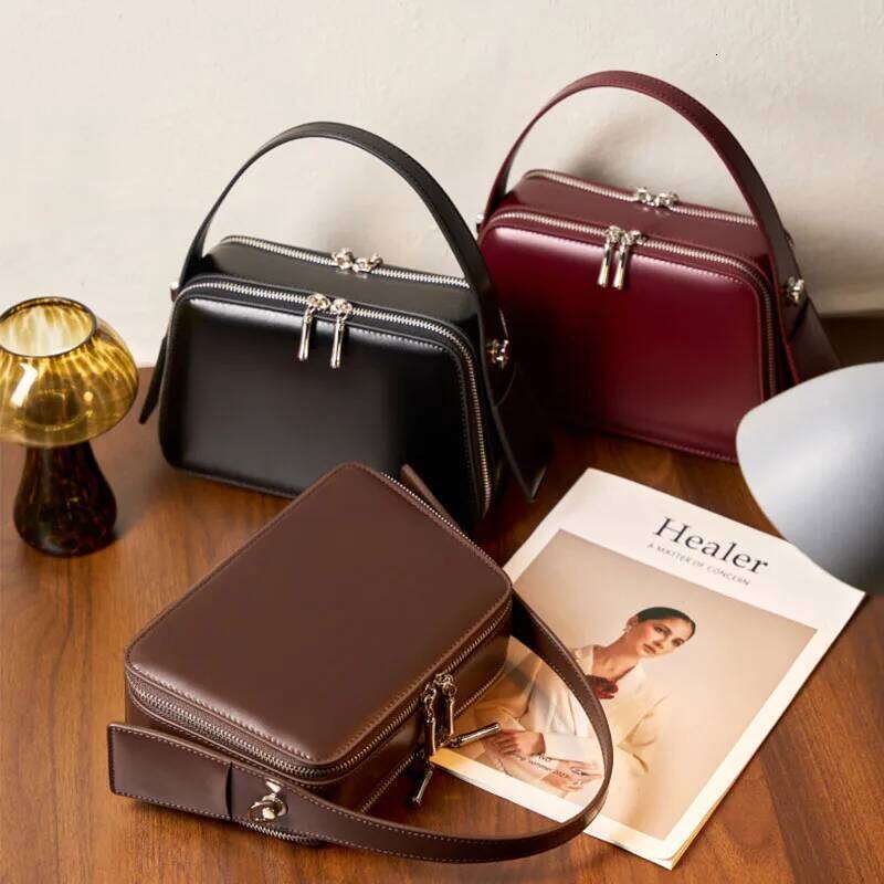 for women's underarm cowhide Genuine leather handbags 2025 vintage shoulder bag female crossbody bags high quality
