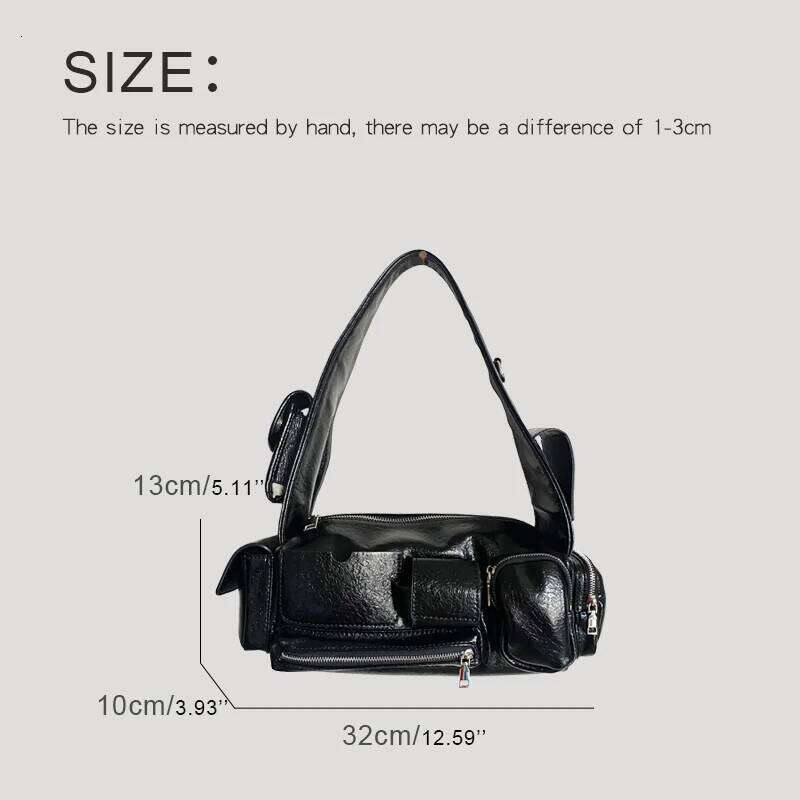 Women's Bags Designer Moto & Biker Bags For Women Designer Handbag Purses New In PU Vintage Oil Wax Leather Multiple Pockets Rock Shoulder