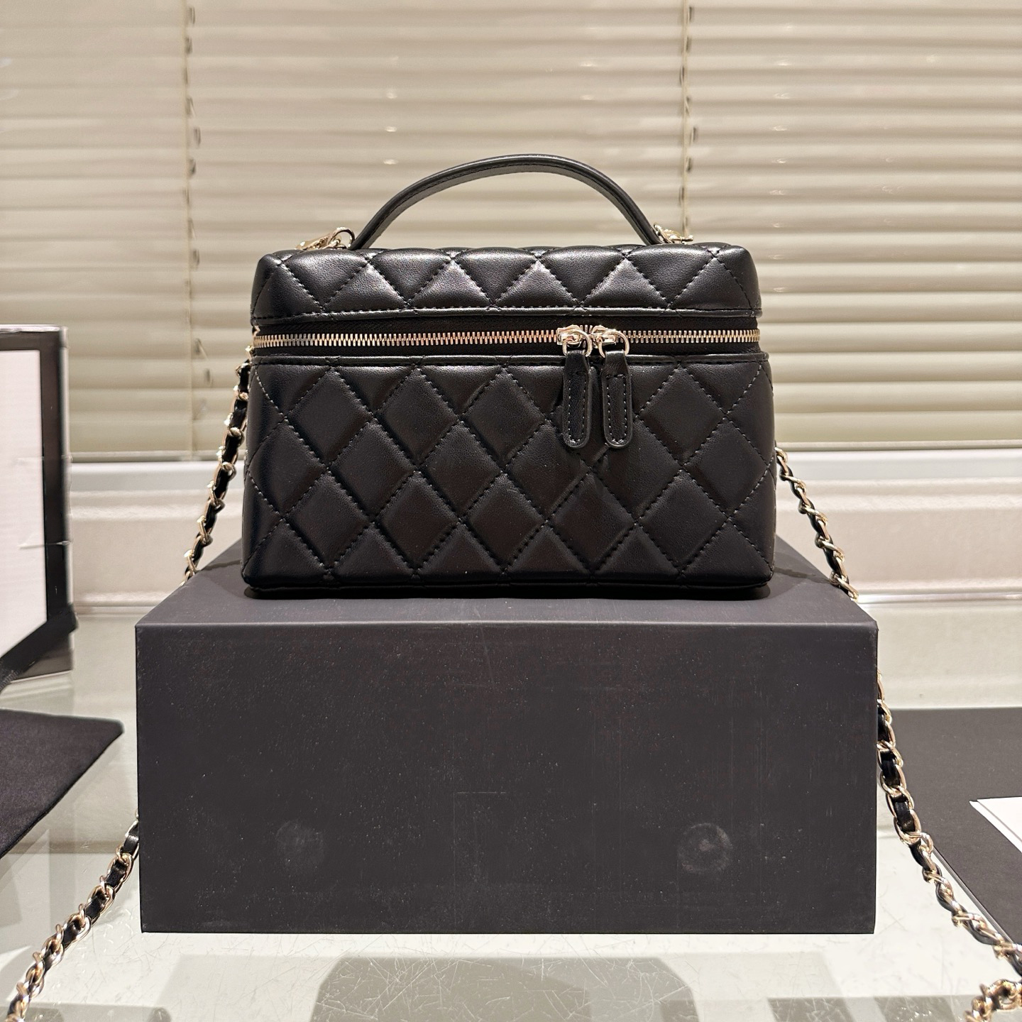 10A Womens Vanity Box 25C Designer Bags Top Handle Totes Quilted Chain Crossbody Bag Handbag Cosmetic Bags Lipstick Holder Mini Crossbody Bags 19x12cm