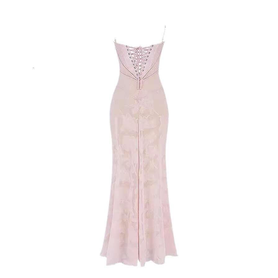 French Style Lace Strap for Women Trend Summer Autumn Fairy Dress Vacation Casual Mid-Length 2025 New Versatile Fashion Clothing