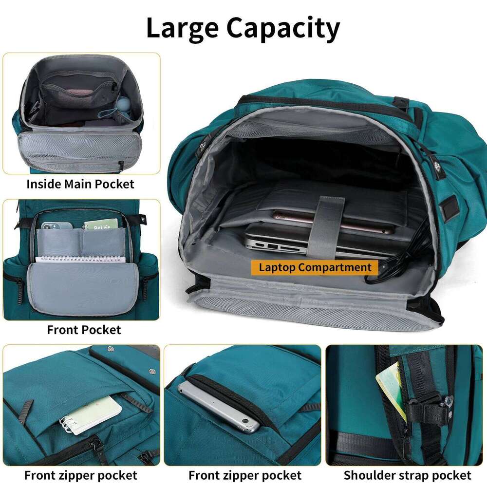 Men's Hiking Laptop Backpack, Business Casual Mountaineering Fiess Backpack (With USB Charging Port