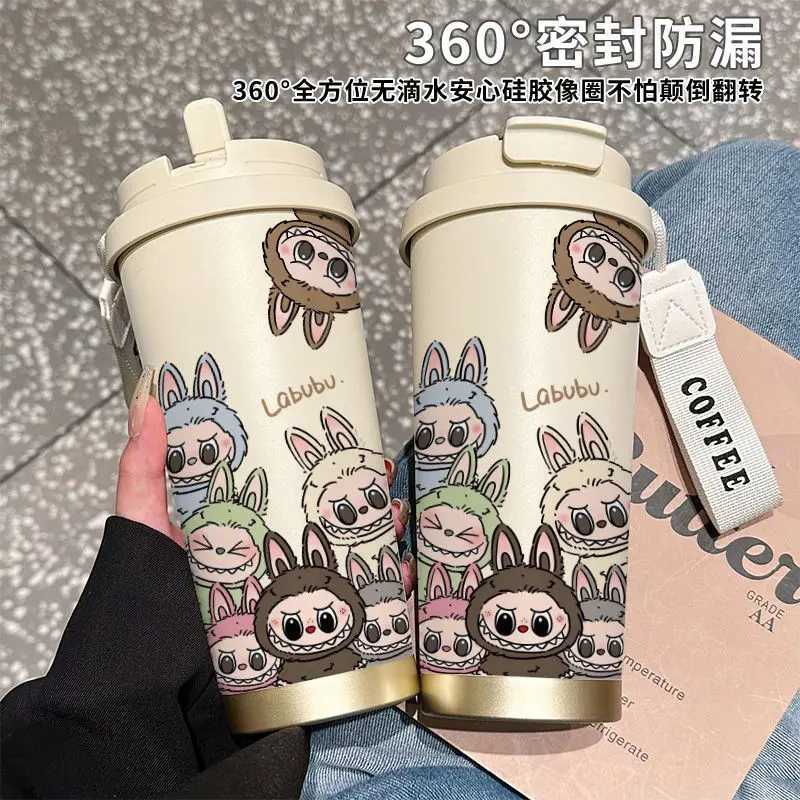 520ml Labubu Stainless Steel Insulated Coffee Cup Cute Y2k Cartoon Design Periphery Insulated Water Bottle Ideal Kid Gift XJ250616