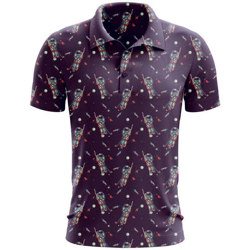 Hawaiian Plants 3D Print Polo Shirt Marine Jellyfish Pattern T-Shirt Summer Street Short Sleeve Tees Tops Casual Male Clothing W250616