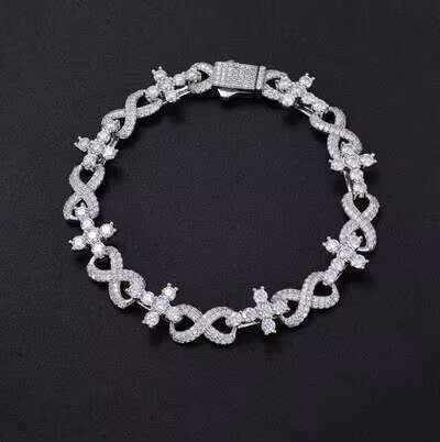 New Arrival 925 Sterling Silver Cross Necklace Sparkling Iced Moissanite Hip-hop Party Jewelry Bracelets Chain for Women Men